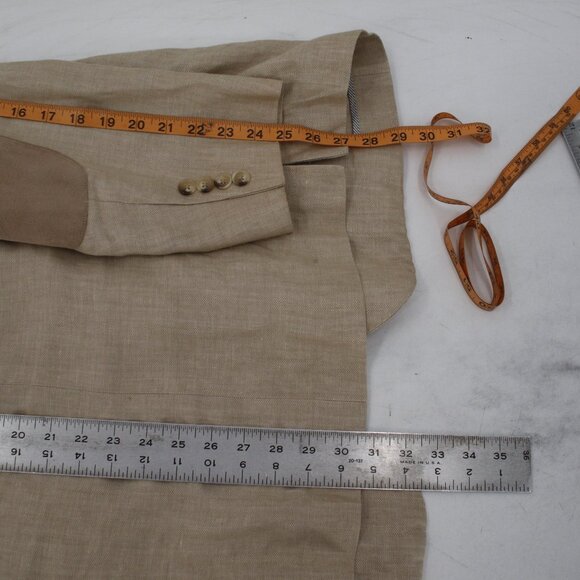 Brooks brothers Baird mcnutt sport coat Mens 46R madison 1818 herringbone linen - Picture 8 of 15